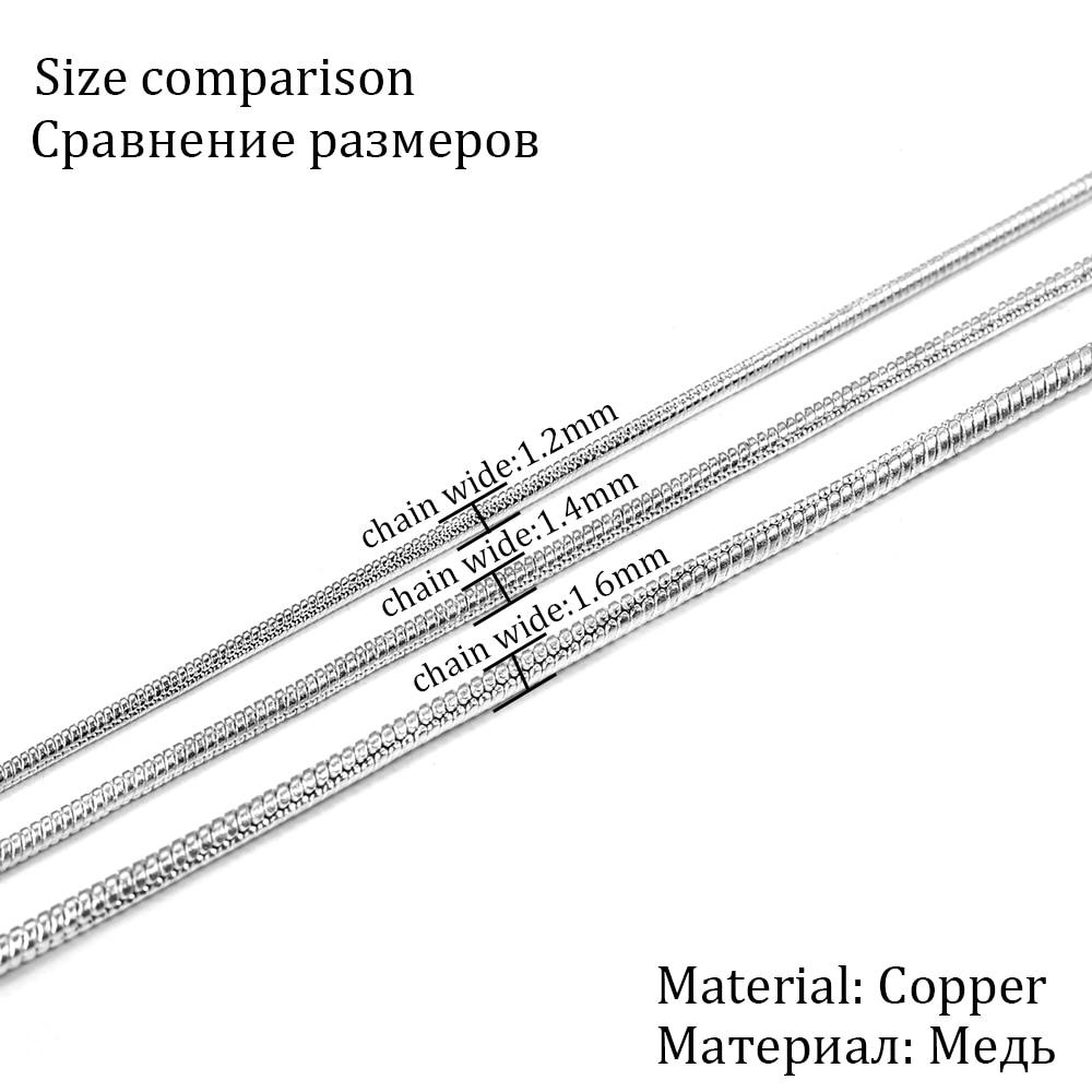 2M/lot 1.2-1.6mm Gold Metal Copper Snake Chains For DIY Men Women Necklace Jewelry Making Findings Supplies Accessories