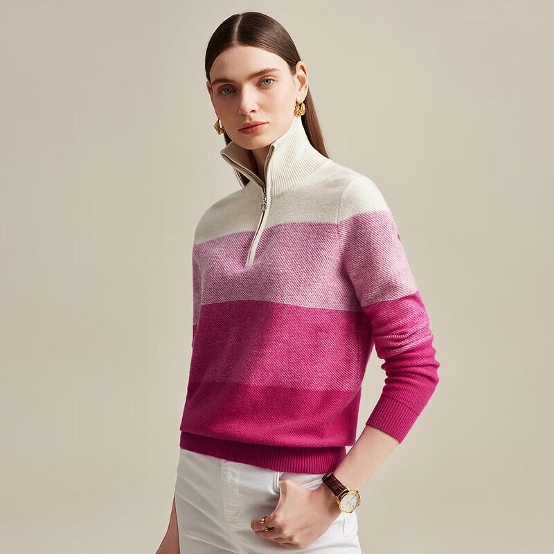 Zhaojun Women's Gradient Half-Zip Cashmere Sweater