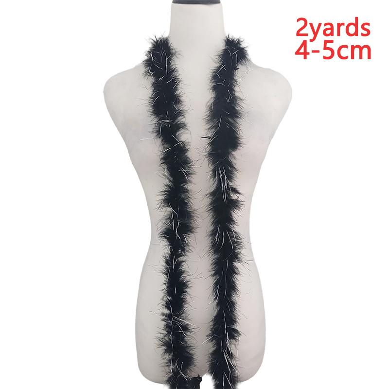 4-5cm Boa Feathers For Crafts 2Yard Party Sewing Turkey Pheasant Strip Blue Black White Plumas Long Decoration Clothes Dress Hat