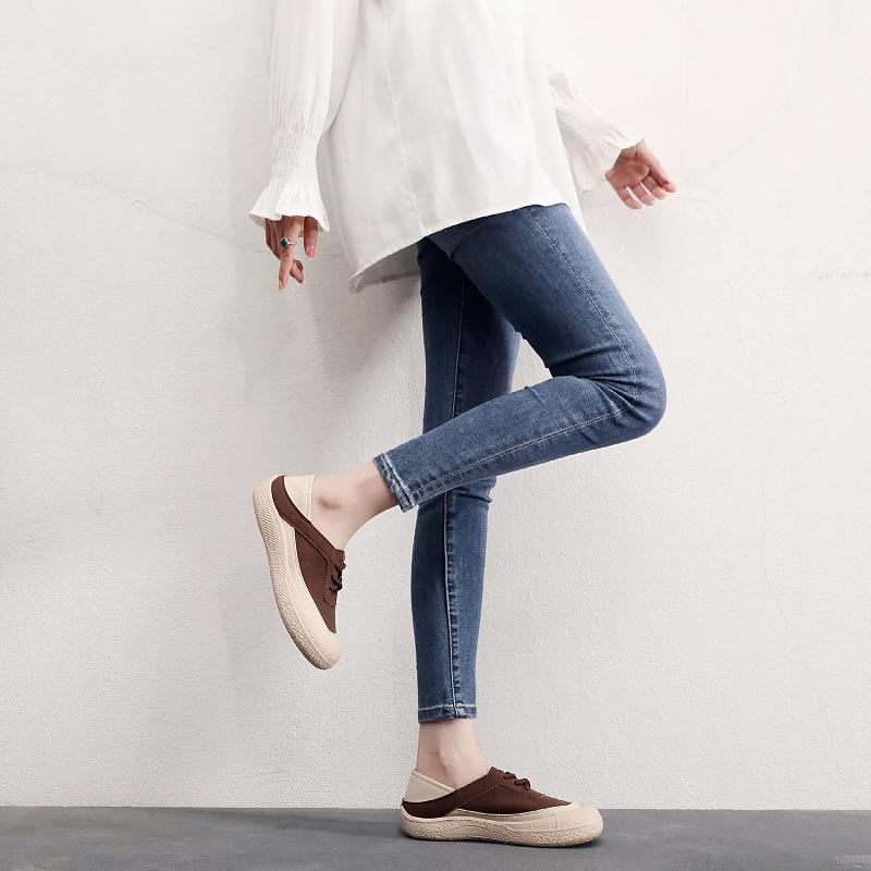 Processing and customization of new summer versatile casual thick-soled comfortable one-pedal breathable fashionable women's old Beijing cloth shoes