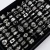 20/30/50/100 Stuks Vintage Punk Schedel Oog Ringen Set Voor Vrouwen Mannen Mix Stijl Hip Hop Vinger Ring Sieraden Feest Cadeau