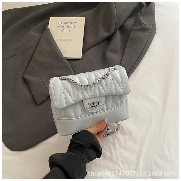 Large capacity bag women's bag 2025 new diamond embroidery thread chain bag bag lock fashionable foreign style shoulder messenger bag