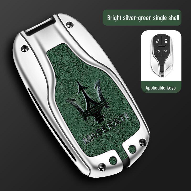Maserati Quattroporte, Levante, Ghibli Metal Leather Key Case Protective Shell