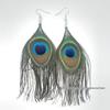 Colorful European Retro Peacock Feather Dangle Earrings - Versatile Ethnic Luxury Jewelry for Women