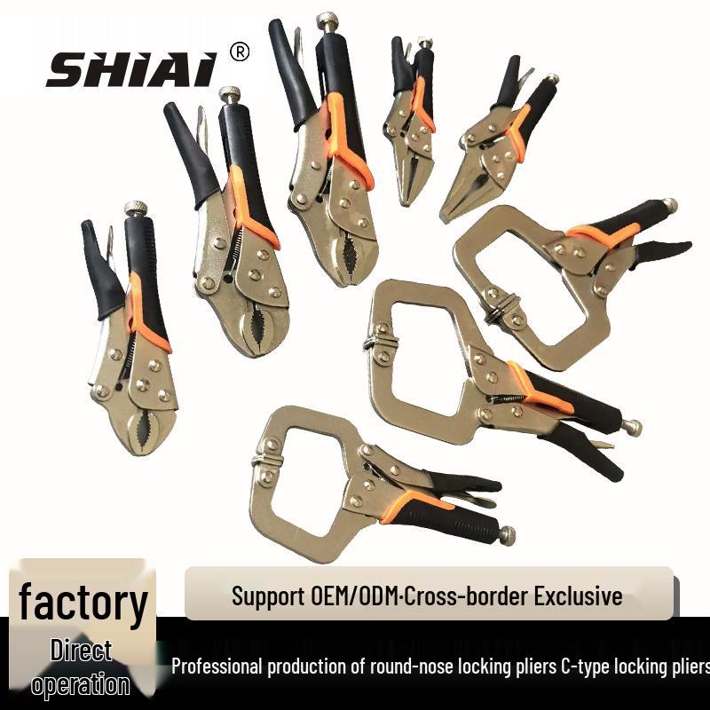 Multifunctional 10 & 7 Non-Slip C-Clamp Round Jaw Locking Pliers, Chrome-Vanadium Steel 5-inch Round Jaw Vice Grip