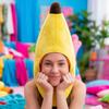 Cute Yellow Banana Cap Creative Halloween Headgear Plush Fruits Hat  Festival Event