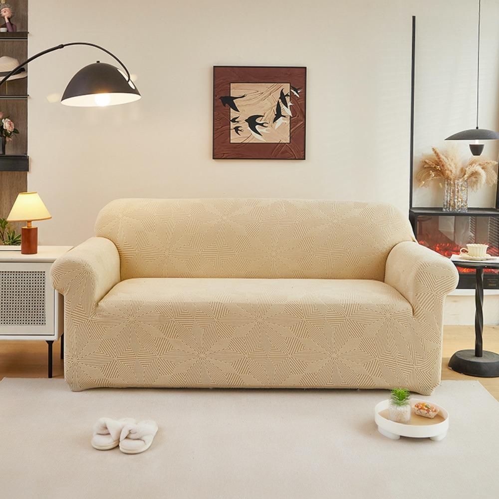 Thick Jacquard Sofa Cover Full Elastic Slipcovers for Single Three Four Seater Solid Color Sofa Protector