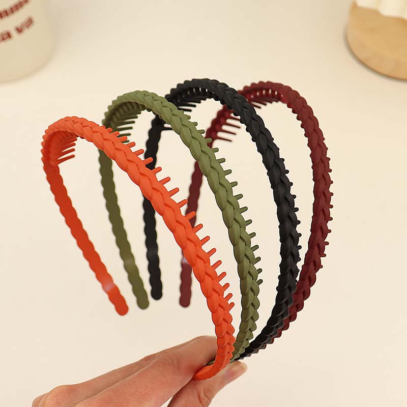 Fashion Solid Color Wave Resin Hairbands For Women Simple TBezel With Teeth Headband Headwear Hair Accessories