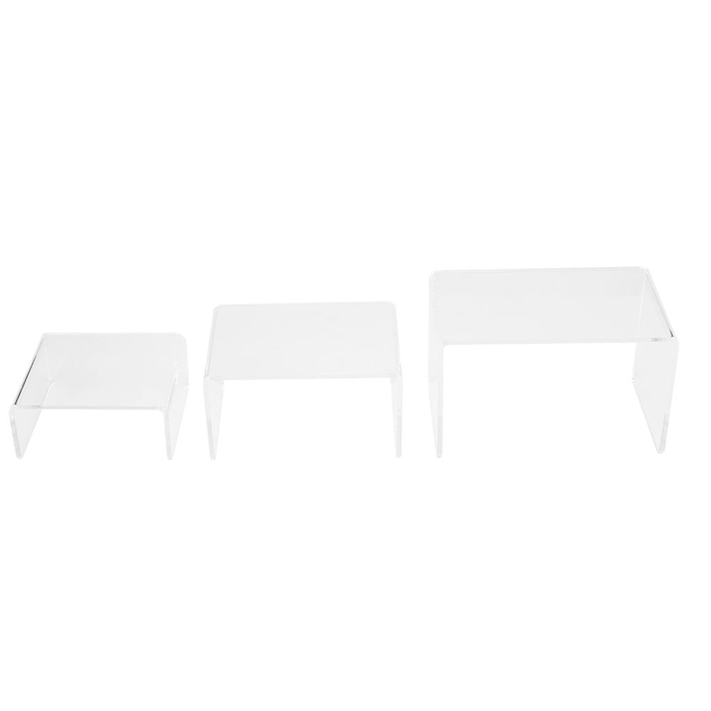 3pcs   Set Acrylic Doll Toy Figure Display Riser Rack Transparent Jewelry Display Stand