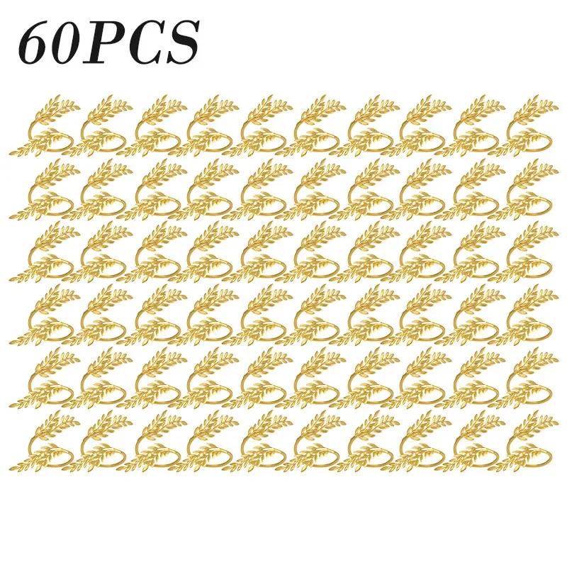 156Pcs Gold Leaf Napkin Rings Fall Napkin Holder for Christmas Thanksgiving Wedding Dinnig Table Decoration