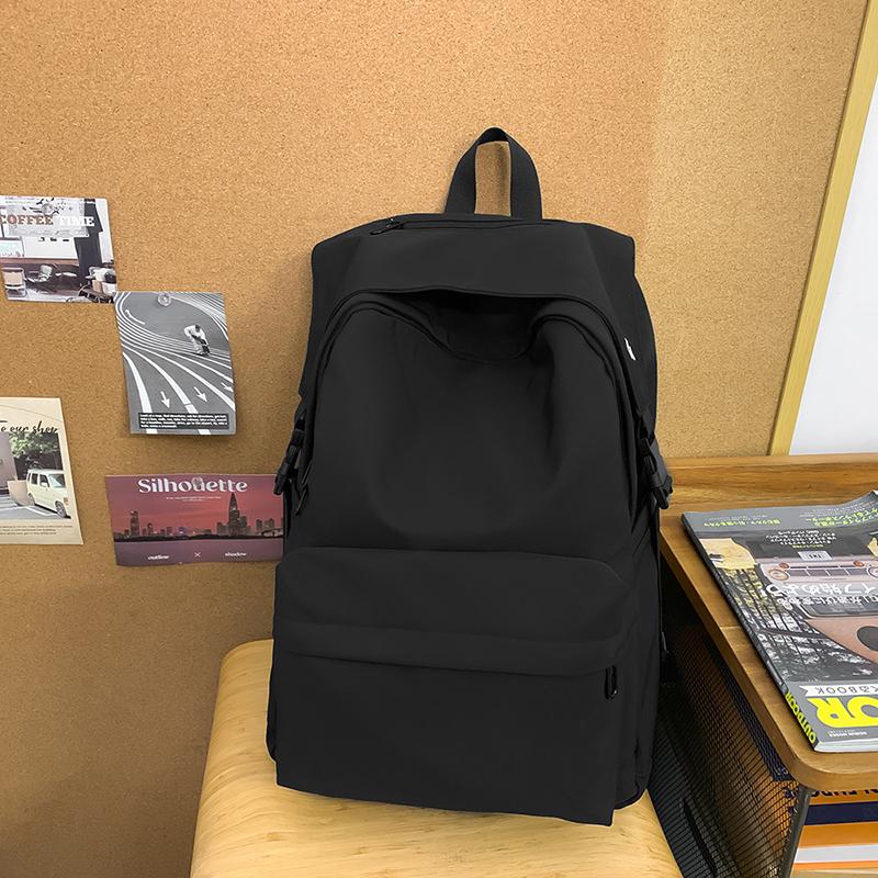 Men Large Capacity Backpack Women Solid Color Backpack Junior Senior High School Student Schoolbag