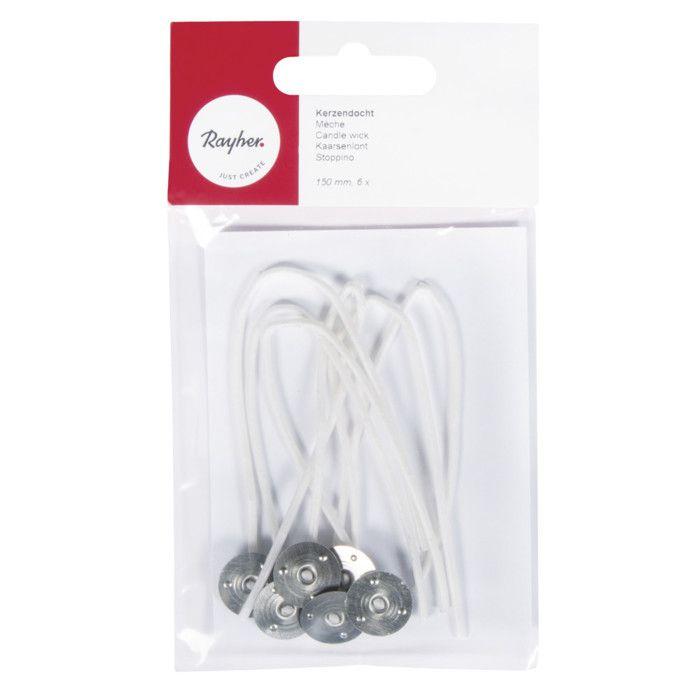 Mèche, 150 mm, cirée, 6 pces