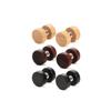 Steel Natural Wooden Double Sided for Men Women Anti-Allergic Barbell Ear Stud Body Jewelry