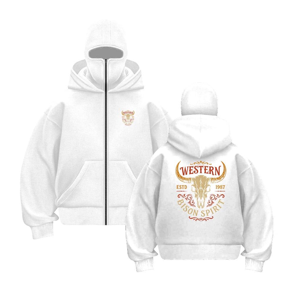 2025 Men's Zip-Up Hoodie Black Hoodie With Deer Design 2025 New Style Casual Couples’ Style Casual and Loose