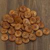 50Pcs Buttons 4 Holes Wooden Cloth Ornaments Round Decorative Button for
