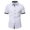 Camicia a maniche corte color block da uomo Primavera Estate Camicie casual da uomo Stile semplice Top 100% Poliestere