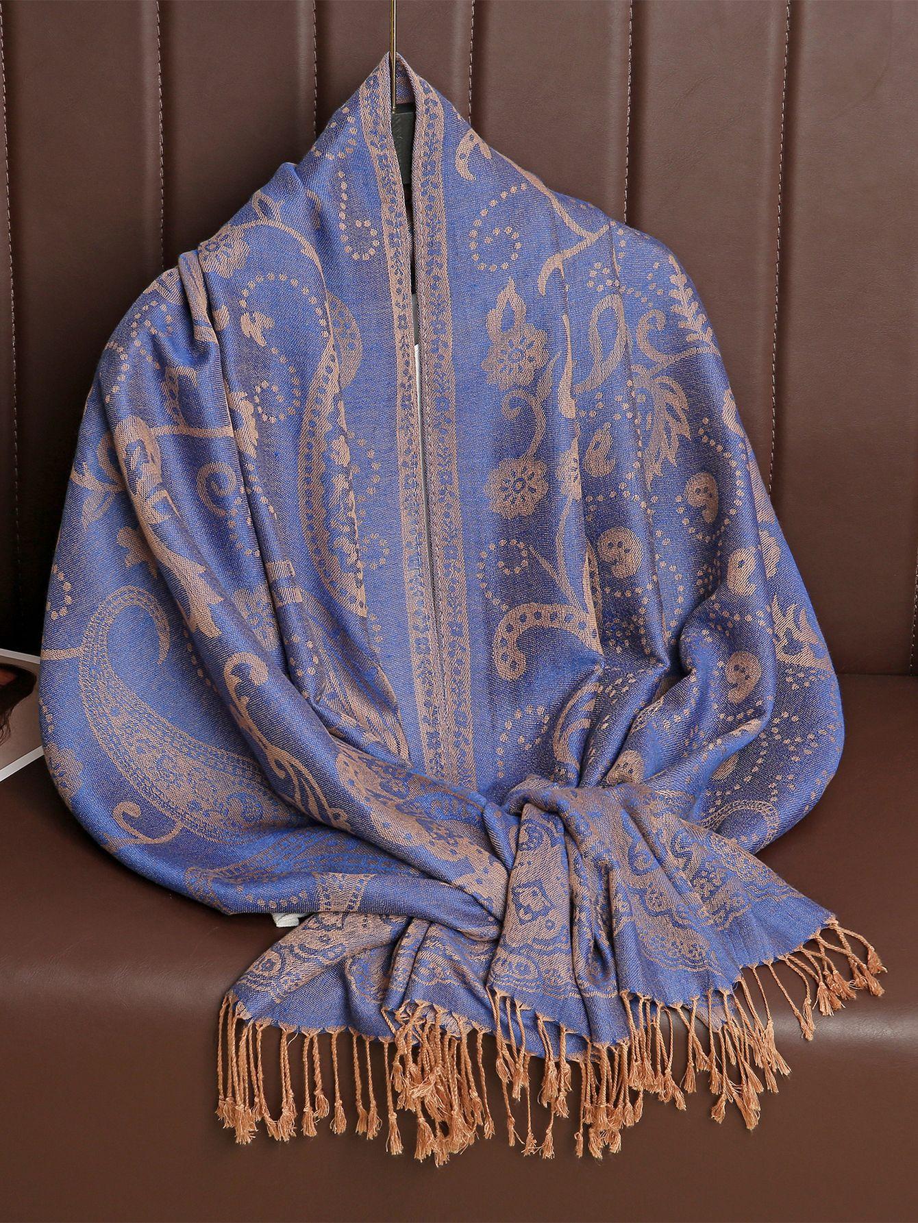 

Жаккардовый шарф с кисточками, мягкий и дышащий, имитация кашемира, универсальный женский шарф-шаль для осени и зимы 70*190cm