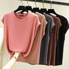 T-shirt Modal Sans Manches Grande Taille pour Femme - Collection Été 2025, Haut de Base Versatile Couleur Unie