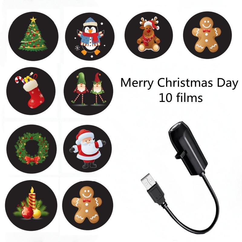 Christmas Day Projector Atmosphere Lights Night Light Space Moon Halloween Ambient Night Lamps Car Project Light USB 5V