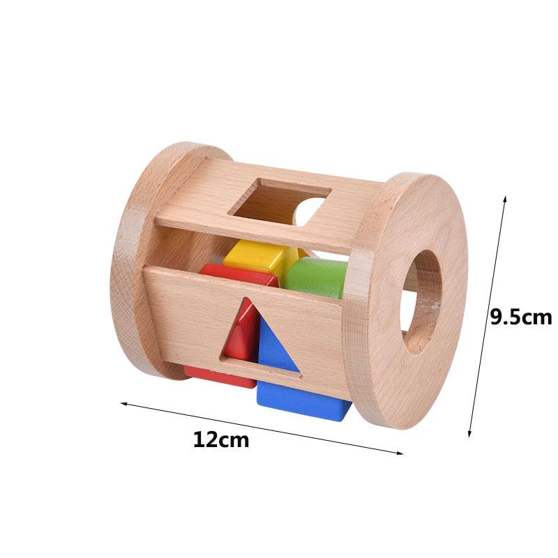 Montessori Wooden Drawer Box Early Education Textile Drum Pressure Ball and Puzzle Toys for Kindergarten