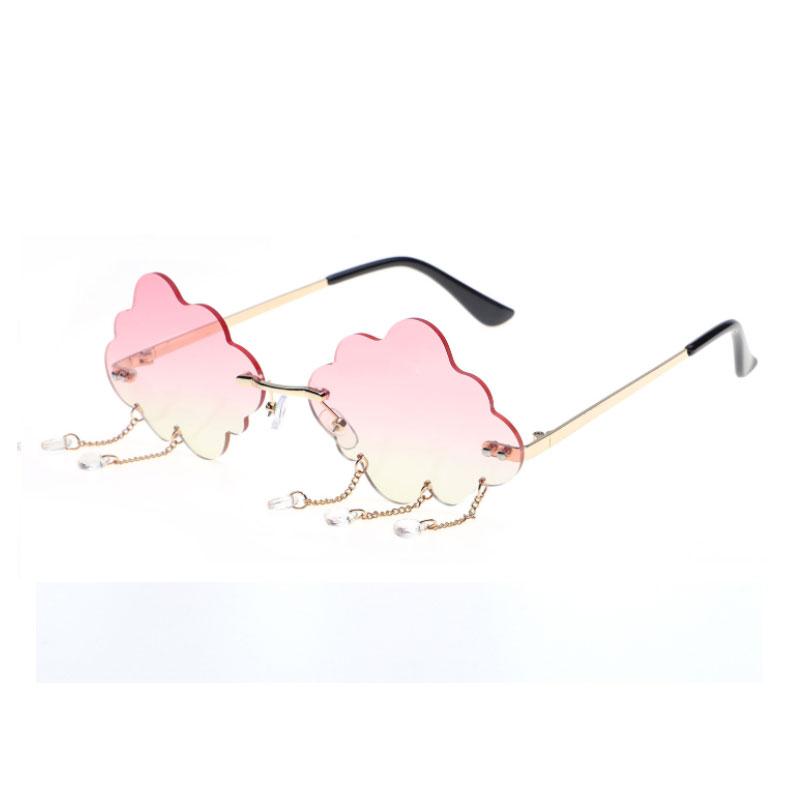 Vintage Clouds Tassel Ladies Sunglasses Steampunk Rimless UV400 Women's Fashion Shades