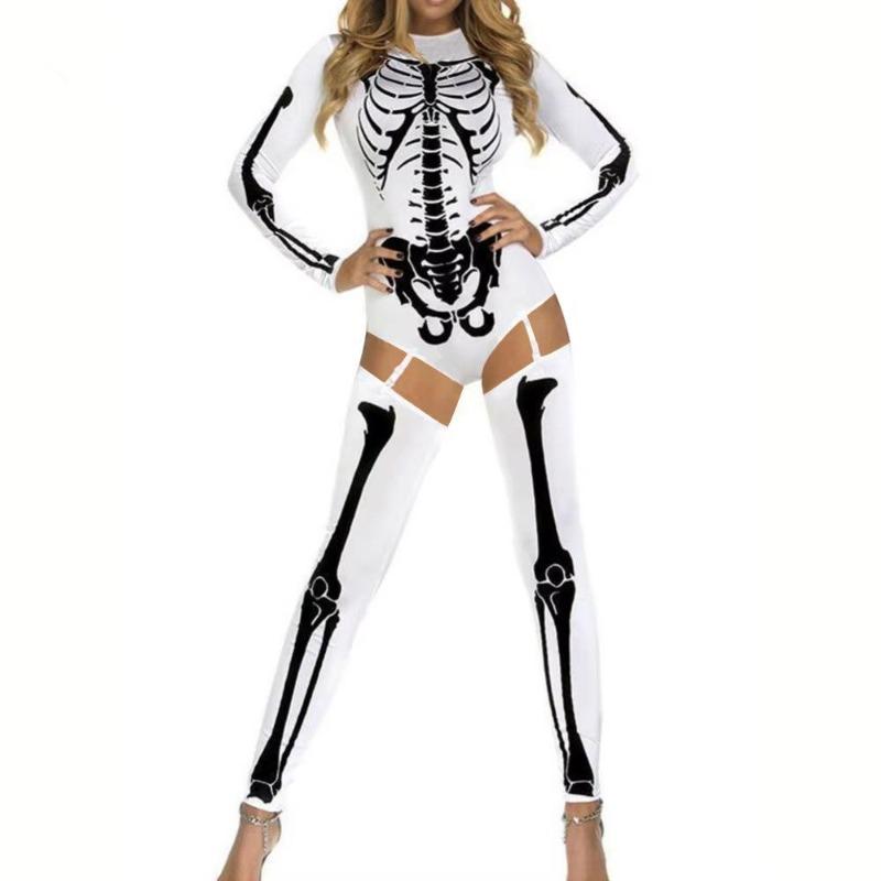 Halloween Costume Party Dress Up Gothic Male Female Skull Skeleton Horror Ghoul D Digital