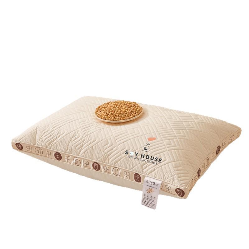 Antibacterial Soybean Fiber Neck Support Pillow for Adults - Ideal for Dormitory, Hotel, and Home Use