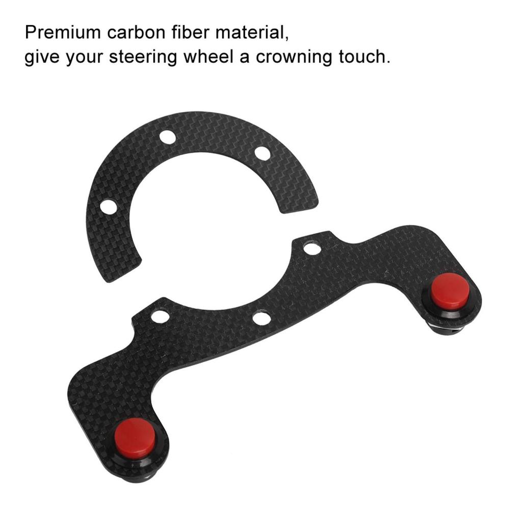 Akozon Steering Wheel Horn Button Carbon Fiber External Horn Button Kit Car Aftermarket Accessories