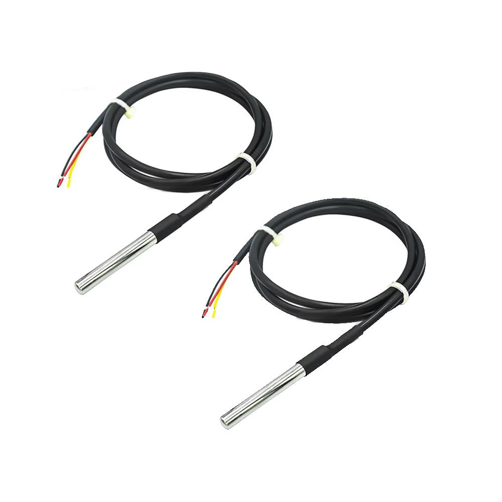 1/2pcs DS18B20 Temperature Probe Temperature Sensor 1M/2M/3M Waterproof DS 18b20 Stainless Steel Package 18B20 100cm/200cm/300cm