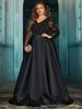 Elegant Plus Size Sequin V-Neck Lace Gown - European Cross 2025 Collection