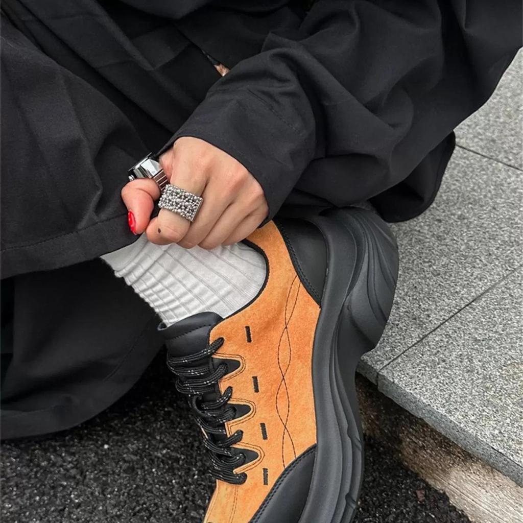 Cowhide version retro big head thick sole breathable dad shoes women's versatile, light and comfortable casual sports little white shoes