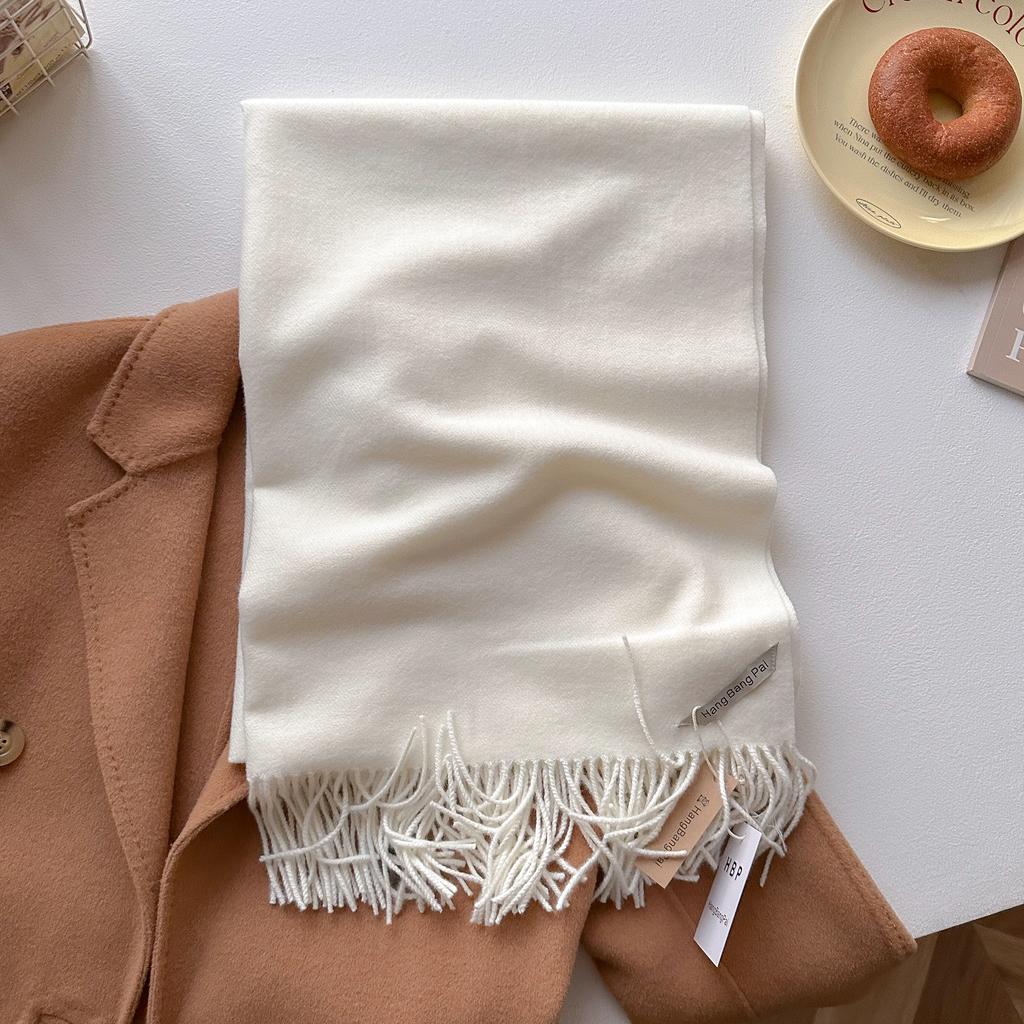 Winter Scarf For Women Cashmere Warm Solid Pashmina Blanket Wraps Female Thick Soft Bufanda Big Tassel Shawl Long Poncho Echarpe