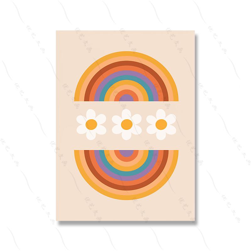 

Groovy Ретро настенная художественная галерея набор картинок хиппи плакат с принтом детская комната Радуга мультфильм цветок милый холст живопись домашний декор 21x30cm No Framed