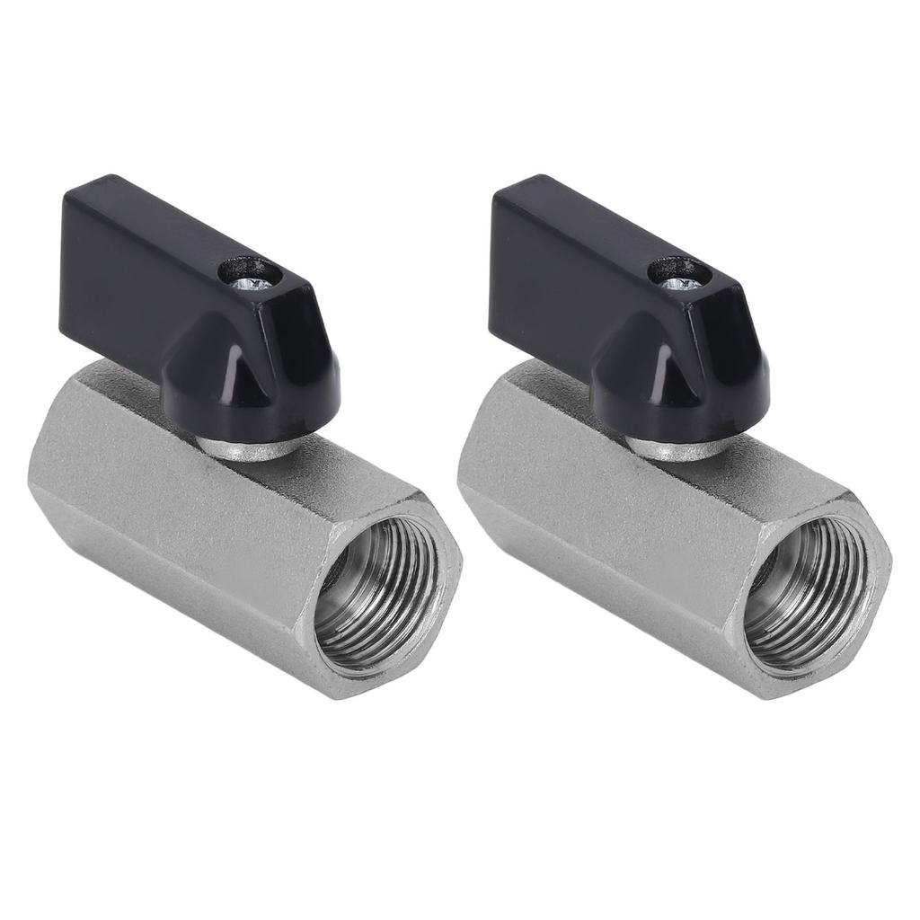 2 Pcs Brass Ball Valve Electroplated Sandblasted G38 Female to G38 Female Thread Shut Off Valve