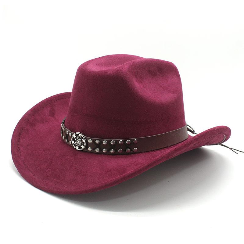 Suede Men'S And Women'S Woolen Denim Jazz Felt Hat Ethnic Style Decorative Curled Top Hat Tibetan Sunshade Sun Protection Hat