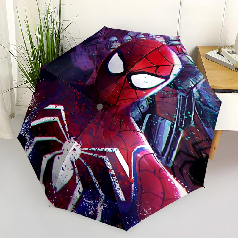 1pc Spider-Man Automatic Folding Umbrella, 8 Ribs for All-Season Use, Portable for Travel & Outdoor Activities 009