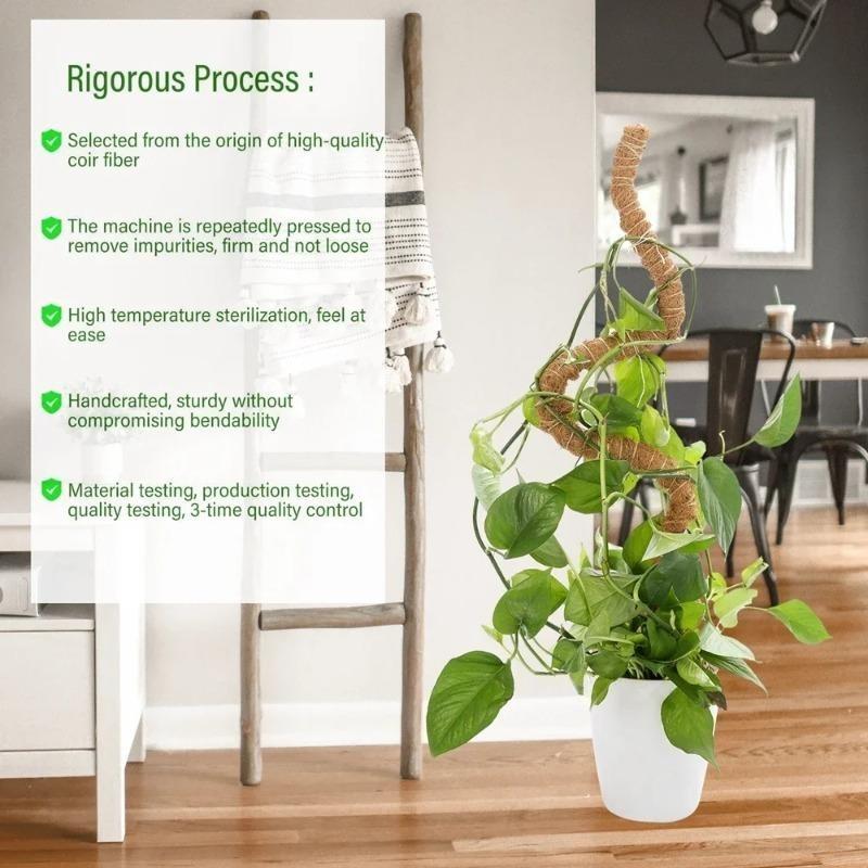 Plant Climbing Frame Coconut Shell Moss Palm Cane Gardening Coconut Rod Stretch Plant Climbing Pole Indoor Plant Creeper