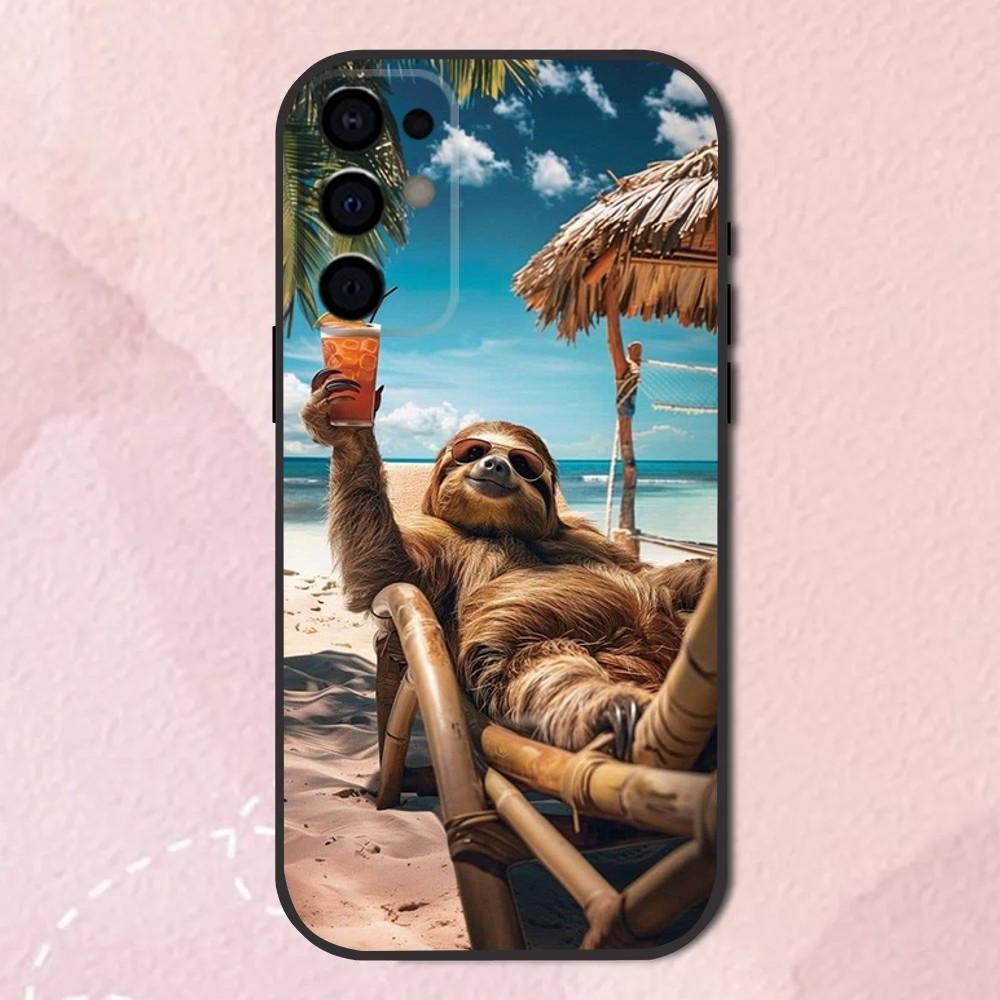 

Animal Cute Sloth Phone Case For Samsung S24,S21,S22,S23,S30,Ultra,S20,Plus,Fe,Lite,Note,10,9,5G Black Soft Shell Samsung S205G