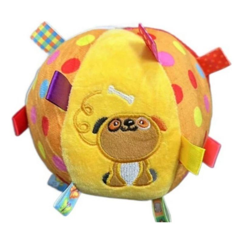 Vocal Interactive Plush Dog Toy Ball with Ribbon Bell Noisy Pet Plaything Funny Sound Toy for Dog Training Cute Pet Gift Toy