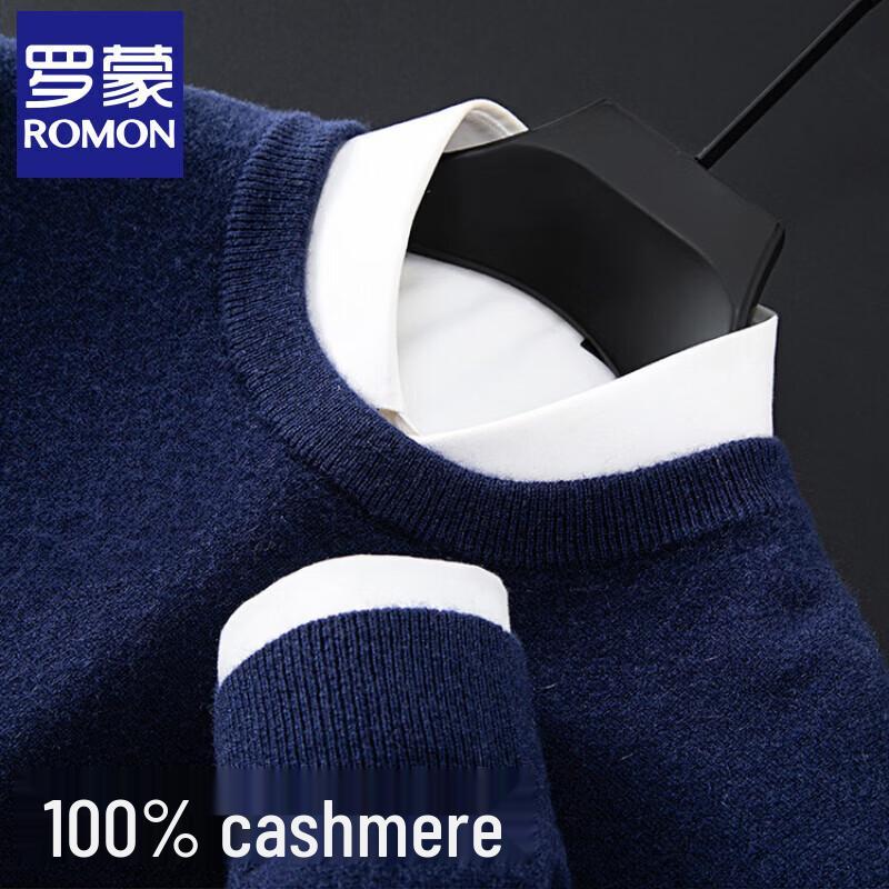 

Romone Men s 100% Cashmere Round Neck Sweater L