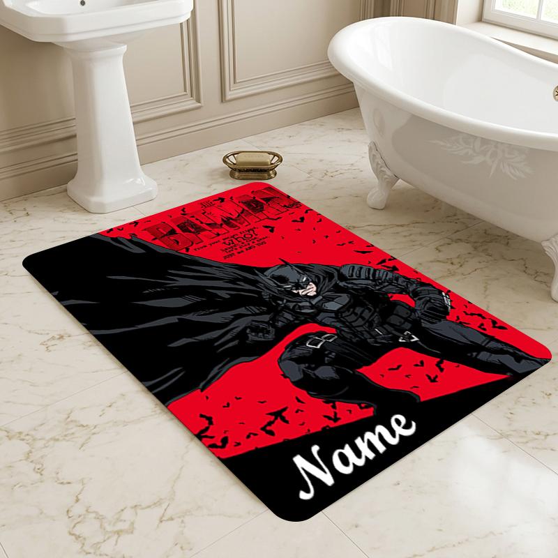 Custom Name Dark Knight Living Room Non-Slip Area Rug Soft Carpet for Bedroom Kids Playroom Sofa Office Home Decor Doormat