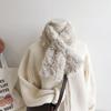 Plush Short Scarf for Women In Winter New Style Cute and Versatile Solid Color Thickened and Warm Student Girl Ins Style Scarf