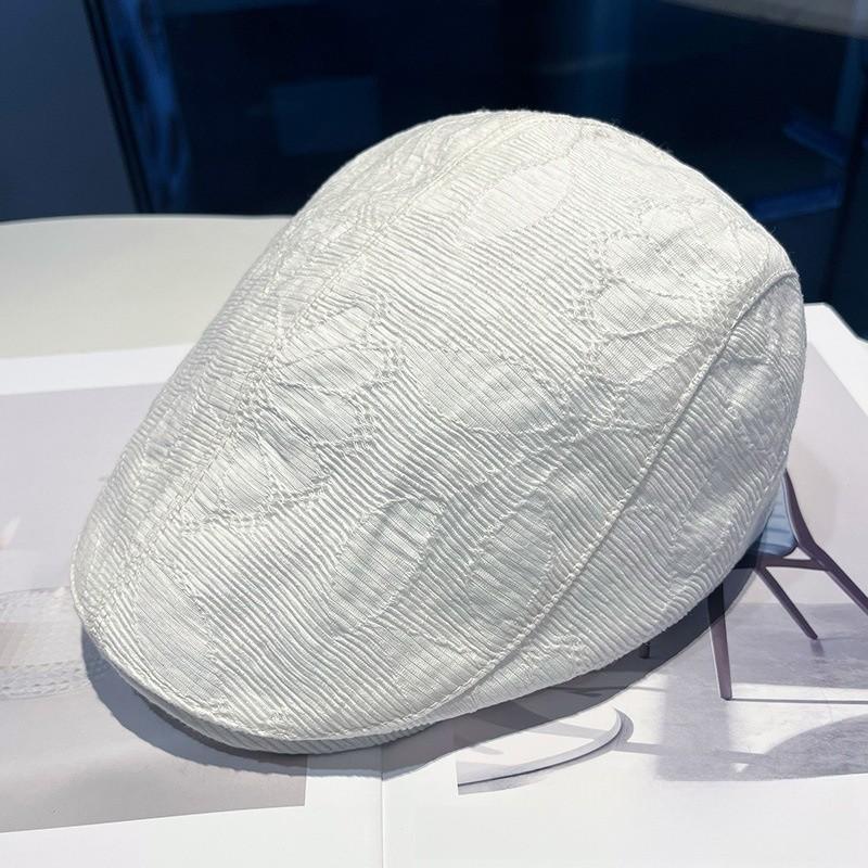 Retro Style Flat Cap With Breathable Polyester For Summer Sun Protection Women белый