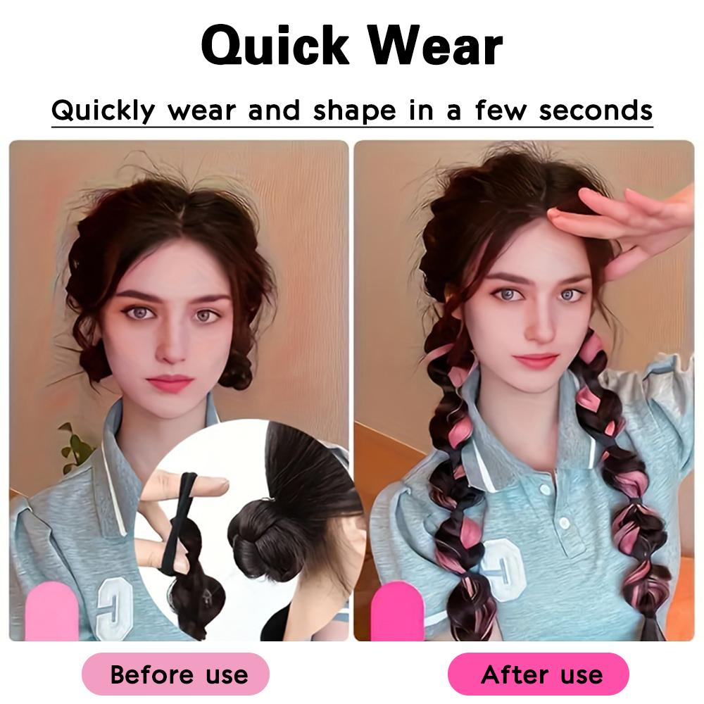 MISSQUEEN Synthetic Long Elegant Highlighted Braided Ponytail Extension With Elastic Band Hair For Women Easy To Wear