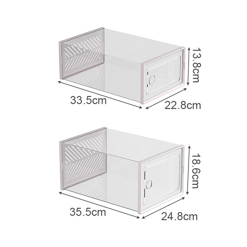 1pc Transparent Shoes Storage Box Thickened Plastic Shoes Display Stand Foldable Flip Cover Shoe Box Snap-on Shoe Organizer