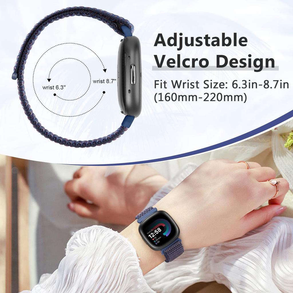 Nylon Loop Strap for Fitbit Versa 4 3 band Smart watch replacment Soft Breathable Sport belt Correa Bracelet Fitbit Sense 2 band