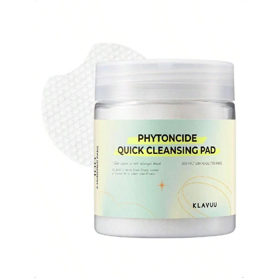 

KLAVUU Phytoncide Quick Cleansing Pad 360ml (100 Count) | Gentle Makeup Remover Pads With Deep Pore - Cleansing Technology