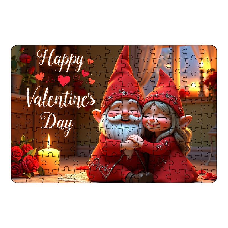 

Набор из 130 пазлов ко Дню святого Валентина, пара гномов и собачка, образовательная головоломка для детей, сувениры на школьную вечеринку по случаю дня рождения
