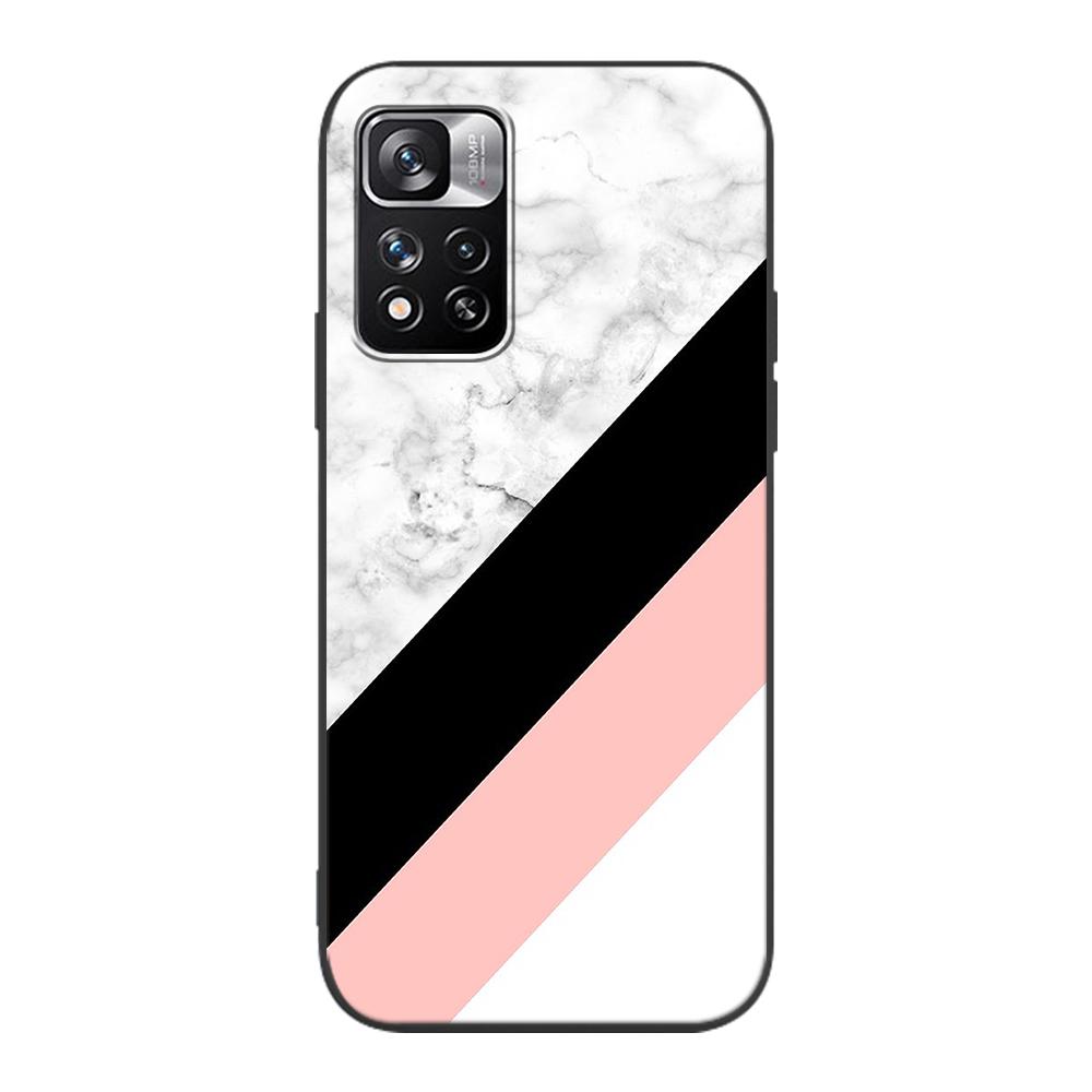 Fashion Pink Marble Case for Xiaomi Redmi Note 9S 9 8 10 11 Pro 9C 9A 7 8T 7A 8A 6A 6 10S Black Soft Silicone Phone Cover Coque