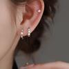 Real 925 Silver Zircon Star Hoop Earrings For Women Party Classic Fine Jewelry Small Niche Minimalist Accessories
